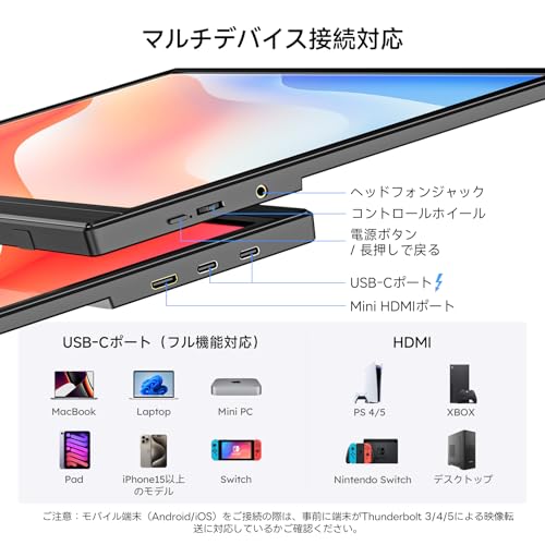 【2026モデル】モバイルモニター Omiodo 15.6インチ ポータブルモニター 1920x1080FHD IPS HDR 超薄 軽量 自立式 モバイルディスプレイ VESA対応 スピーカー内蔵 Switch/PS5/Xbox/PS4/スマホ/Windows/Mac 対応 ノートPC サブモニター 非光沢 携帯ディスプレイ (黒)