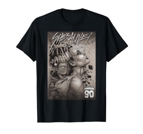 Universal Monsters Bride of Frankenstein 90th Exclusive T-Shirt, Men, Black, 3X-Large