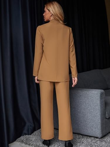 Women's 2023 Fall Outfits Late Fall Frenchy Single Breasted Blazer & Pants Business Casual2