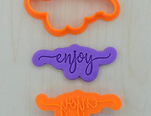 Enjoy Cookie Cutter And Stamp Set (2.1 X 0.9 Inches) #TOP8