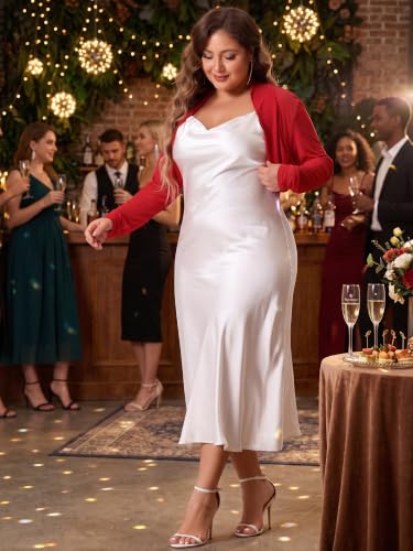 Image of Agnes Orinda Plus Size Mesh Crop Cardigans for Women Long Sleeve Open Front See Through Sheer Bolero Shrug Top
