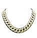 Mens Iced Out Hip Hop Gold tone CZ Miami Cuban Link Chain Choker Necklace (16")