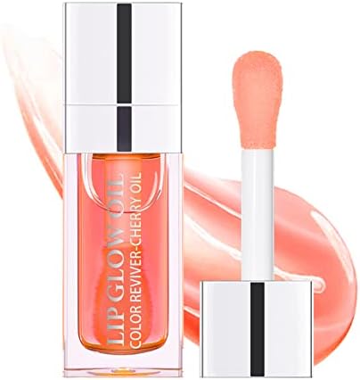 Rmoce Lip Oil, Hydrating Lip Glow Oil, Lip Plumper Gloss, Moisturizing Lip Oil, No-Sticky Transparent Plumping Lip Gloss, Lip Gloss Lip Balm Lip Care (Pink)
