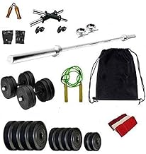 BODY MAXX 20 Kg Home Gym with 3Ft Straight Rod, Gym Backpack and Accessories