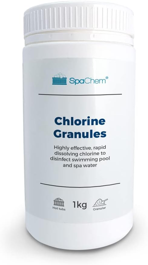 1kg Spa Chlorine Granules Premium Grade Stabilised Chemicals for Hot Tubs, Spa and Swimming Pools