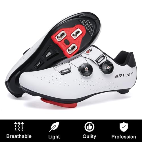 Image of Men's Cycling Shoes Women's MTB Cycling Shoes Compatible with Look SPD SPD-SL Delta Lock Pedal Riding Shoes Compatible with Peloton Shoes