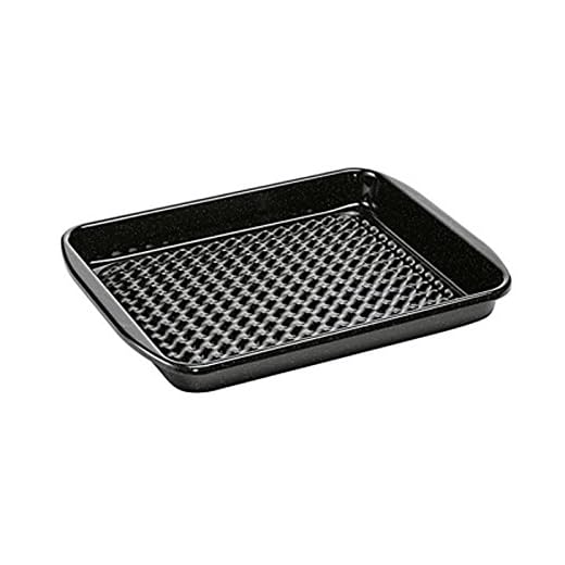 Riess Profi Grilltasse, Grillfolie, eckig, Boden gelocht, Ø 32 x 42 cm, Höhe: 4,5 cm, schwarz