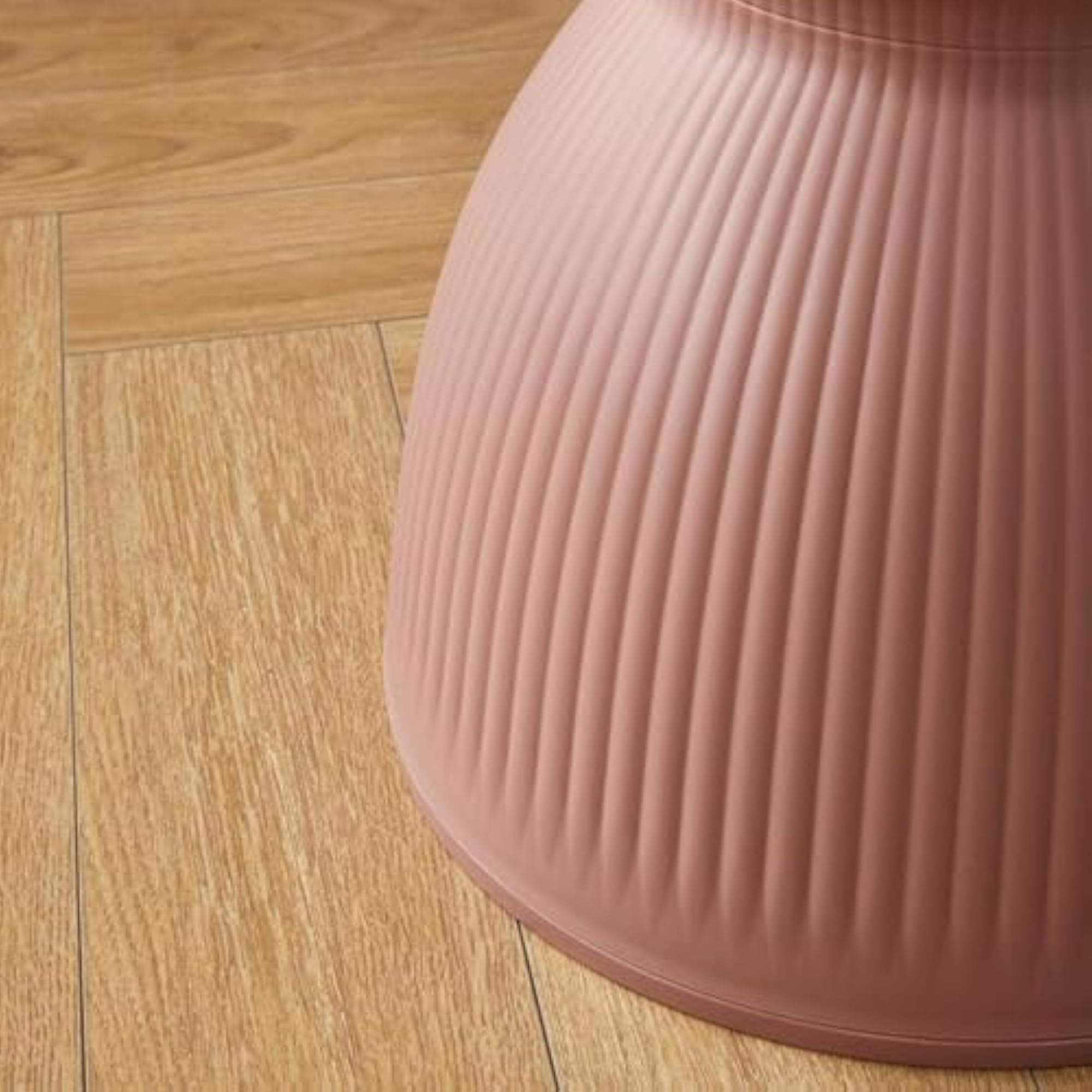 Multipurpose Round Pink Foot Stool Ottoman for Living Room