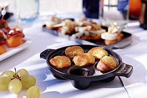 Staub Cast Iron 5.75-Inch Escargot Dish With 6 Holes - Matte Black, Made In France #TOP4
