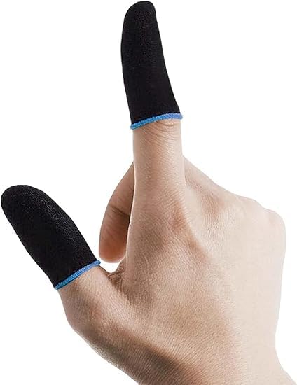 SHEAWA 1 Pair PUBG Mobile Game Finger Sleeve Sweat-proof Fingers Gloves Touch Screen Game Controller Thumbs Finger Cover Sleeve for Android & IOS
