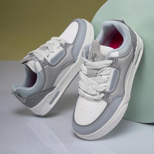 Image of Red Tape Women's Sneakers Blue Pu Round Toe Lace-Up Easy Movement