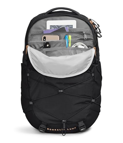 THE NORTH FACE Women's Borealis Luxe Commuter Laptop Backpack, TNF Black/Burnt Coral Metallic-NPF, One Size4