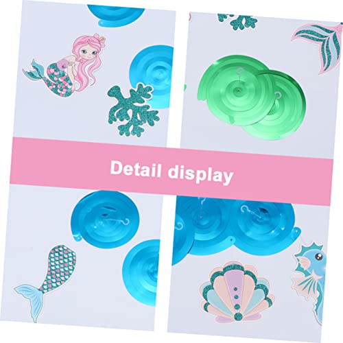 Abaodam Enfeites De De Sereia Tema Oceano Infantil Bunting Decoração De Bebê Decoração De Oceano 2 P