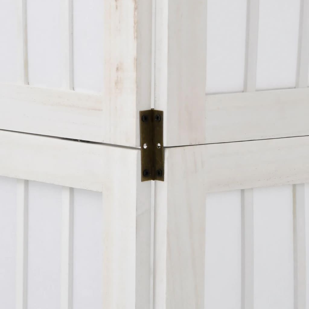 Biombo blanco de madera Paulownia maciza, 3 paneles plegable, separador de habitaciones, con marco estable y bisagras metálicas, pantalla de privacidad decorativa para sala de estar, dormitorio o