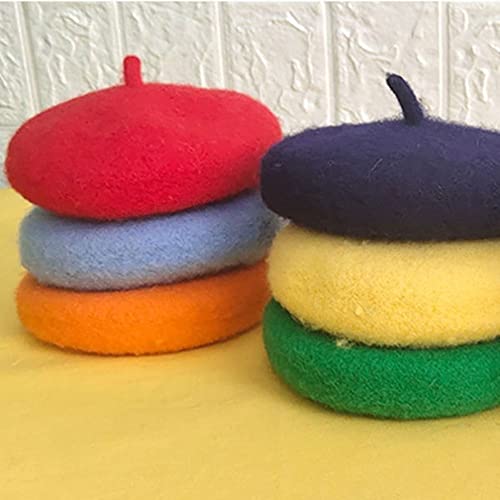 Pets Beret-Cat Dog Cute Pets Cap, Wool Berets For Small Cat And Puppy Berets Solid Color Pet Decor Pet Wool Cap(Rose Red) #TOP6