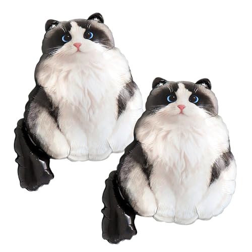Cat Balloons Funny Balloons Ragdoll Cat Animal Pet Spring Garden Tea for Two Themed Balloon Party Decor for Birthday Baby Shower Party Decorations Supplies for Adults