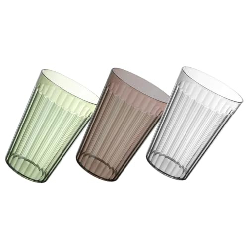 HAWILLOSCH 3個 家用多機能プラスチック歯ブラシ収納カップ点 透明茶 緑 白 丸型持ちやすい歯磨き粉ホルダー付き浴室タンブラー