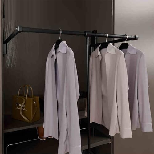 Tringle de penderie réglable design noir mat de qualité supérieure pour garde-robe - 6