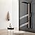 BWE Shower Tower Bathroom Shower Panel System Stainless Steel Multi-Function Shower Panel with Rainfall Waterfall Shower Head Massage Jets Tub Spout, Black