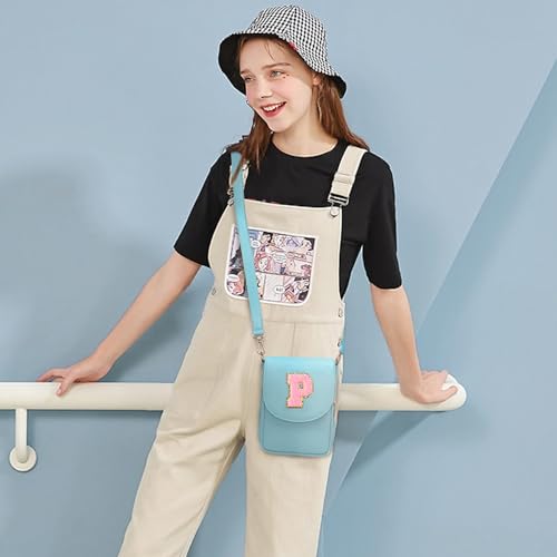 Image of Viverte Crossbody Purse for Teen Girls Small Initial Cell Phone Toddler Purse Leather Triple Compartment Crossbody Bags