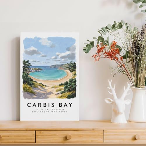 Poster Carbis Bay aquarelle vintage pour créer un salon zen et artistique - 4
