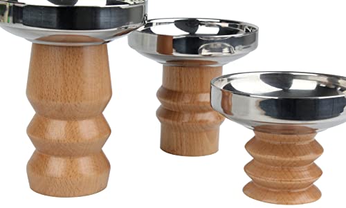 Vixdonos Pillar Candle Holders Set Of 3 Wood Candlestick Holder Stainless Steel Plate For Mantel Decor, Dining Table Centerpiece #TOP3