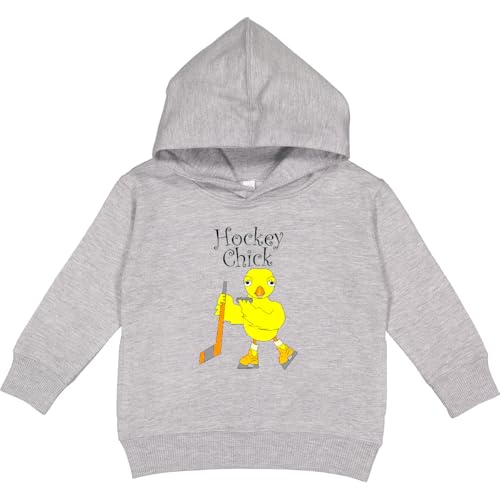 inktastic Hockey Chick Text Toddler Hoodie 5-6 Heather 3d1a8