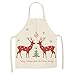 MJJLT Patrón de Navidad Delantales de cocina de lino Delantales Delantales de chef Delantales de cocina para cocinar Hornear Jardinería Hogar DDFG10 68x55cm
