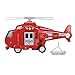 OMGTOY Military Helicopter, Airforce Airplane Toy with Hanging Basket Lights and Sounds for Kids(Red)
