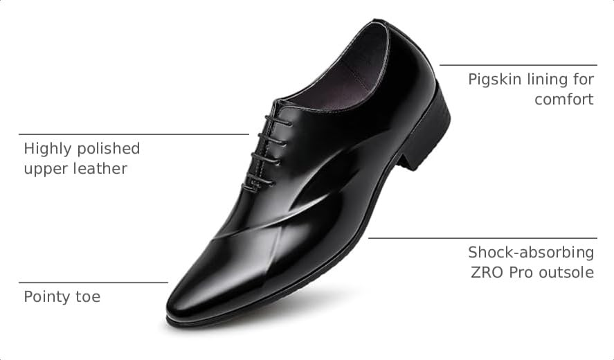 ZRO Mens Lace Up Formal Modern Oxford Dress Shoes product thumbnail 5