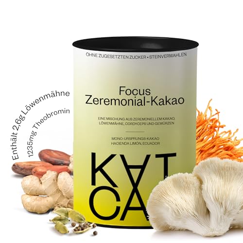 Kaicao Zeremonieller Kakao 200 g - Premium Roh & Reiner 100% Kakaopulver ohne Zucker mit Löwenmähne, Cordyceps, Ingwer und Kardamom - Hacienda Limón, Ecuador