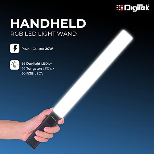 Image of DIGITEK Portable Handheld RGB LED Stick Light Wand with Remote for YouTube, Photo-Shoot, Video Shoot, Live Stream, Makeup & More, Compatible with iPhone /Android Phones & Cameras (DSL-20W RGB)