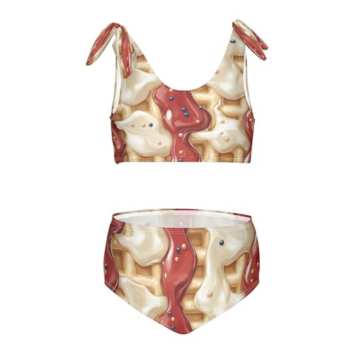 Milk Navy Burgundy Gold Ice Cream Girls Tankini Swimsuit Kids Bikini Sets 2 Pcs Bathing Suit 3T