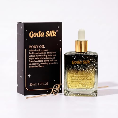 Goda Silk Body Oil for Dry Skin Fast Absorbing Non Greasy Body Oil with Olive Oil and Botanical Extracts Moisturising
