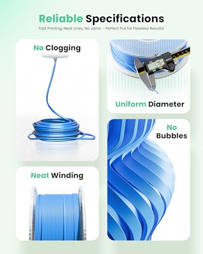 Image of PLA Filament 1.75mm PLA 3D Printer Filament(Refill),2kg Refill for Reusable Spools(4.4lbs),Premium Quality 3D Printing Filament for Bambu lab 3D Printers,Black+Black