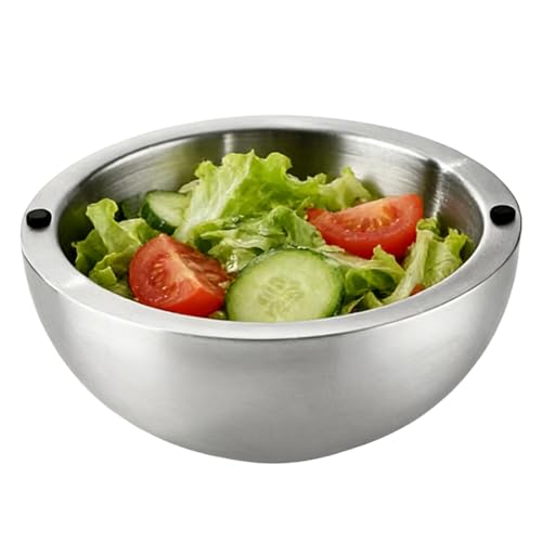 Insulated Stainless Steel Bowls - Double Walled Party Dish, Chiller Dip Bowl with Premium Material, Serving Accessory with Sleek Design, Kitchen Tool, Food Bowl for Condiments Salsa Guacamole Sauces