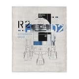 Star Wars Classic R2-D2 Astromech Droid Throw Blanket, Ultra-Soft Silk Touch Fleece, Lightweight Warm Galaxy-Themed Bedding for Kids or Adults, Cozy Couch, Bed, or Travel Blanket, 50 x 60 inches