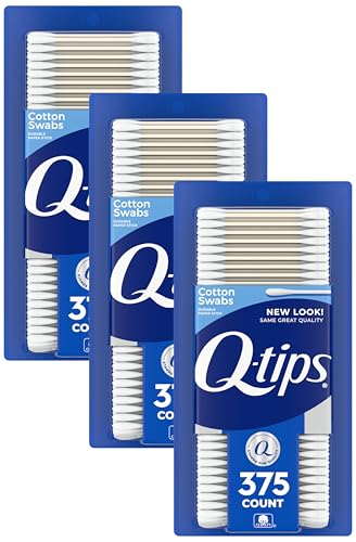 Q-tips Cotton Swabs For Hygiene and Beauty Care Original Cotton Swab Made With 100% Cotton 375 Count (Pack of 3)