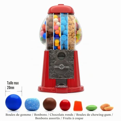 CKB LTD Gumball Distributeur de chewing-gum bonbons gobstoppers en forme de pièce de monnaie Style Rétro Tirelire Rouge - Grande 28 cm – vue 6
