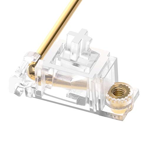 DUROCK V2 PCB Mount Screw-in Stabilizers Transparent Housing Gold Plated 2u 6.25u 7u Keycap Stabilizers Mechanical Keyboard Stabilizers (V2 Clear 60/87 Kit)