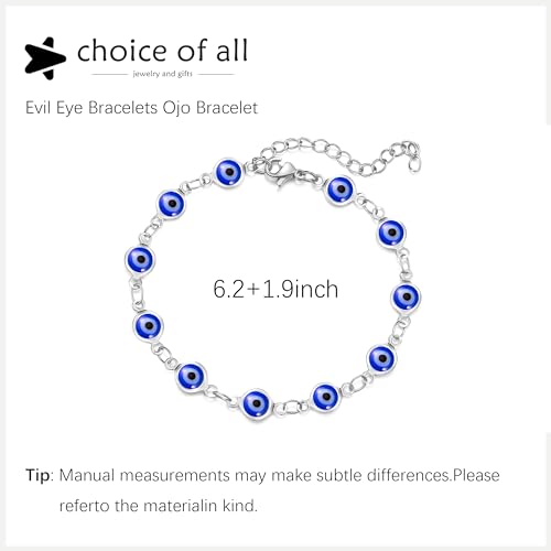 Image of choice of all Evil Eye Bracelet for Women,14K Gold Plated Turkish Blue Eye Chain Bracelets for s Christmas s for s