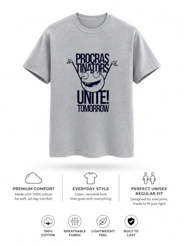 Image of Vastrio Unisex Procrastinators Unite Graphic Regular Fit Cotton T-Shirt