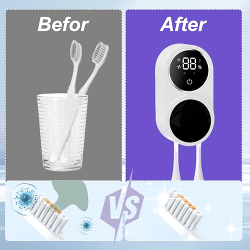 Support brosse à dents rechargeable UV antibactérien pour deux brosses - 6
