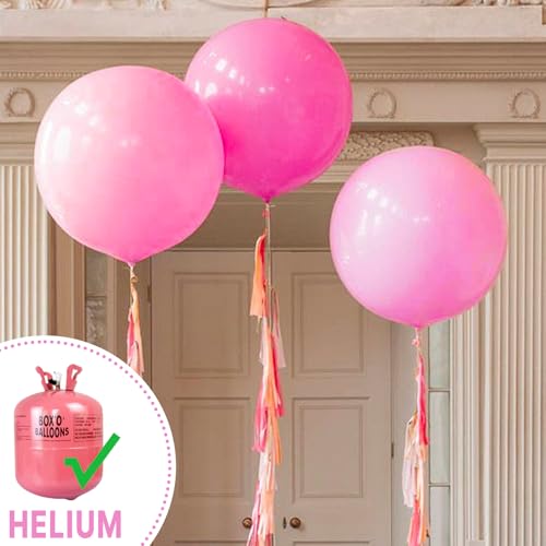Image of PartyWoo Pink Balloons 4 pcs 36 Inch Extra Large Big Jumbo Giant Matte Pink Balloons for Valentine's Day Baby Shower Gender Reveal Princess Bachelorette Engagement Birthday Party Decorations Pink-Y11