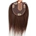RemeeHi Topper per capelli a forma di corona con clip, per capelli umani, 20 cm, colore: marrone castagna