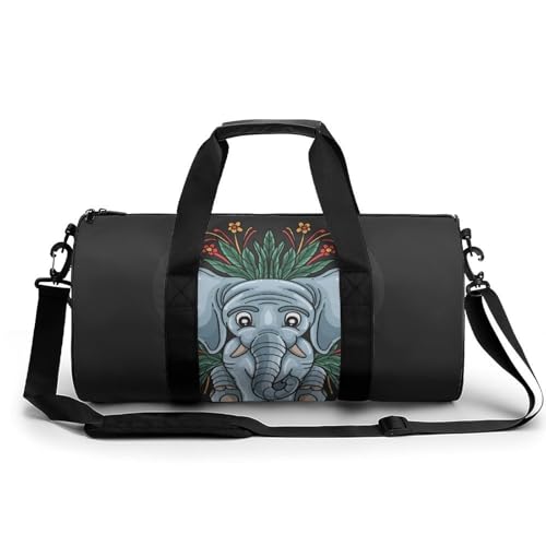 Sac de gym Eléphant Fleuri grand duffel bag de voyage et bagage de cabine 45cm