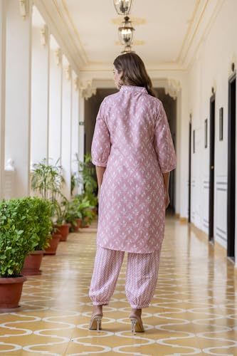 Image of Yashika Women Printed Cotton Blend Straight Kurta and Afghani Pant Set Perfect For Casual and Office Wear