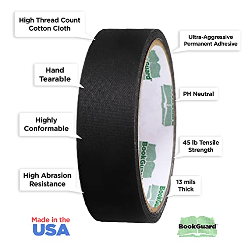 Bookguard Premium Bookbinding Repair Cloth Tape, 5 Yard Roll, 1 Inch #TOP1