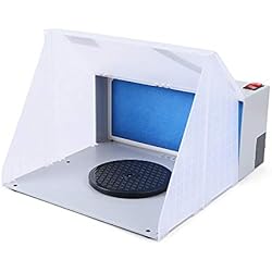 RainWeel Kit de cabina de pintura portátil para aerógrafo, filtro de niebla, ventilador, manguera y filtro de 25 W 120 V para trabajos de aerógrafo, construcción de maquetas.