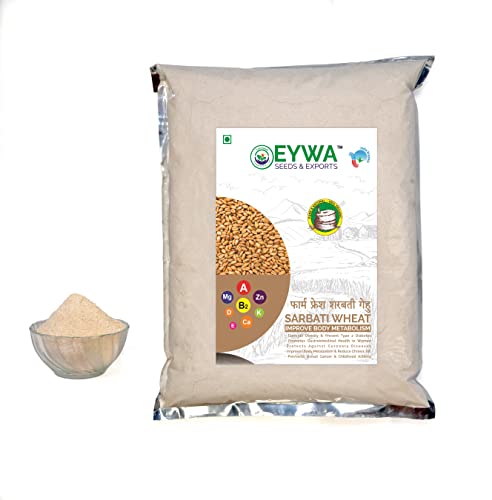 Image of Eywa Seeds & Exports Pvt Ltd Sharbati Wheat Flour (2 Kg) For Eating And Cooking|Pearl Millet Flour|Produce Of India From Organic Farms|By Eywa